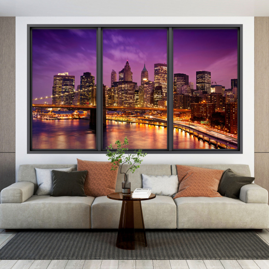 Adesivo Murale - Illusione ottica - Finestra - New York