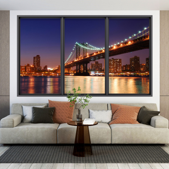 Adesivo Murale - Illusione ottica - Finestra - New York