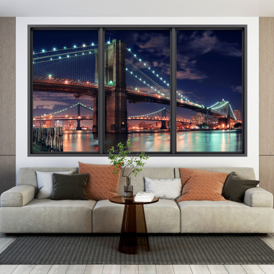 Adesivo Murale - Illusione ottica - Finestra - New York