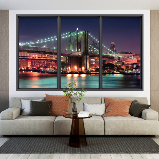 Adesivo Murale - Illusione ottica - Finestra - New York