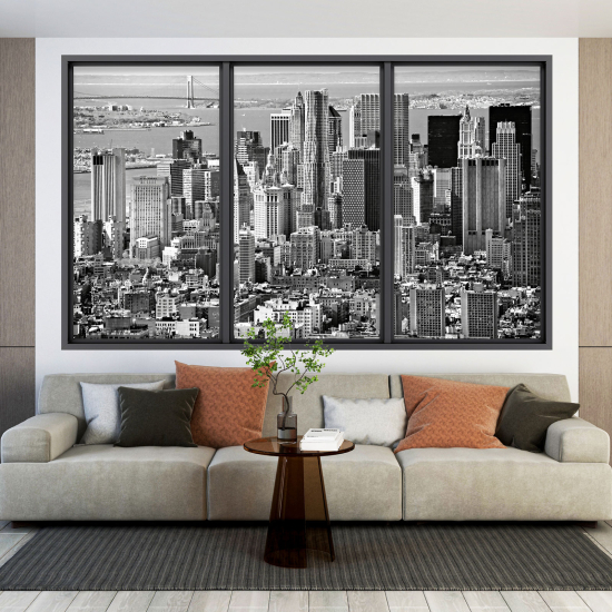 Adesivo Murale - Illusione ottica - Finestra - New York