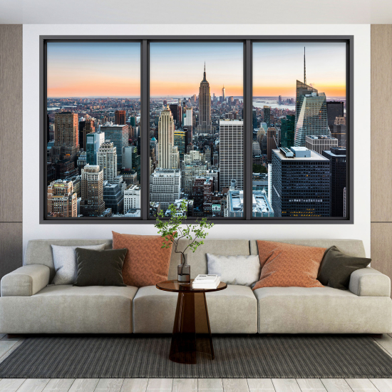 Adesivo Murale - Illusione ottica - Finestra - New York