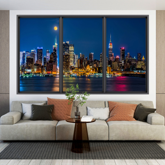 Adesivo Murale - Illusione ottica - Finestra - New York