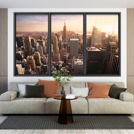 Adesivo Murale - Illusione ottica - Finestra - New York