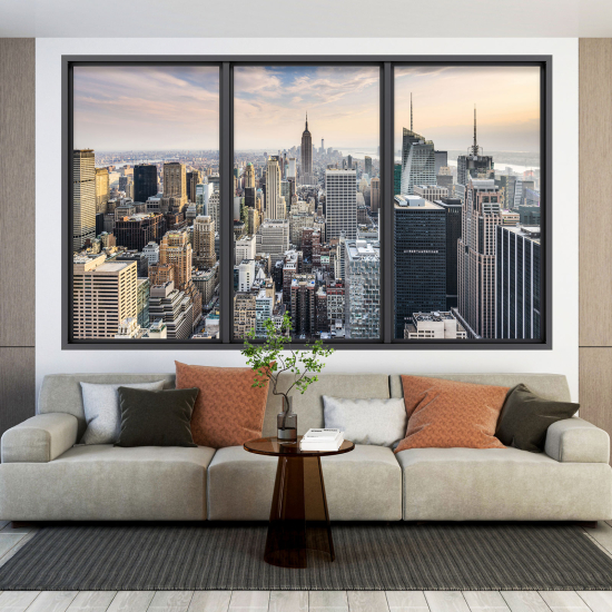 Adesivo Murale - Illusione ottica - Finestra - New York