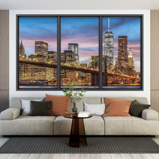 Adesivo Murale - Illusione ottica - Finestra - New York