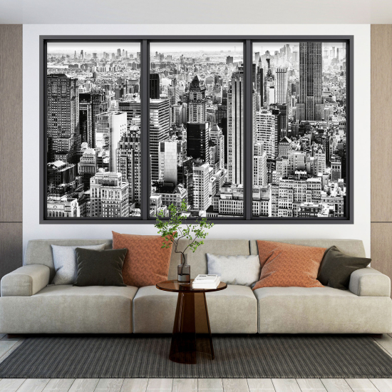 Adesivo Murale - Illusione ottica - Finestra - New York