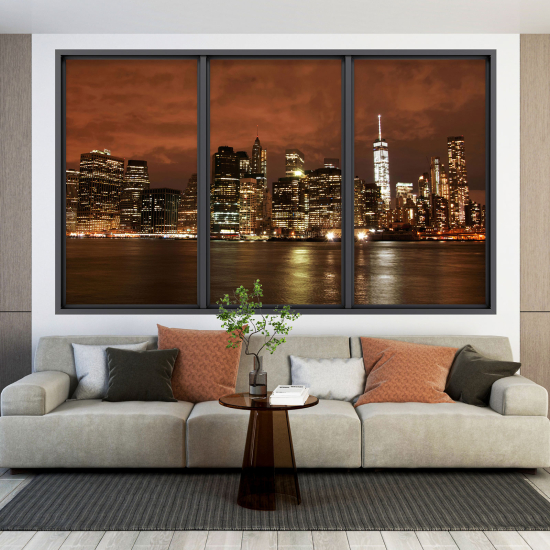 Adesivo Murale - Illusione ottica - Finestra - New York