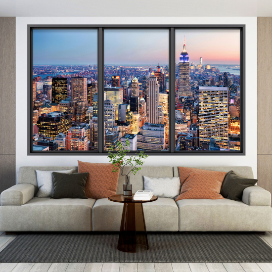 Adesivo Murale - Illusione ottica - Finestra - New York