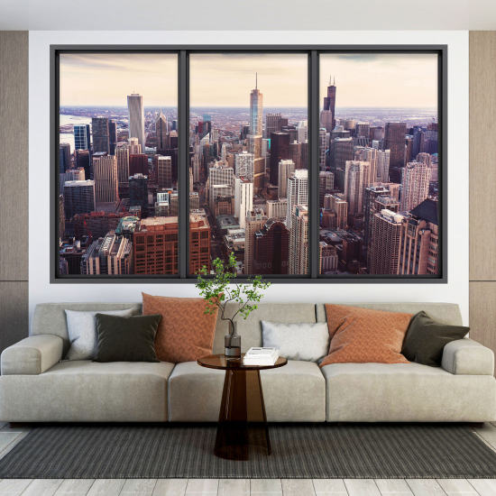 Adesivo Murale - Illusione ottica - Finestra - New York