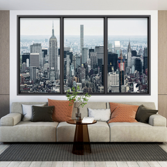 Adesivo Murale - Illusione ottica - Finestra - New York