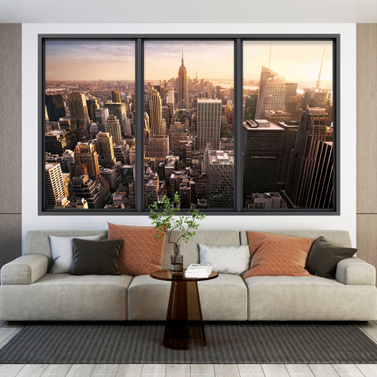 Adesivo Murale - Illusione ottica - Finestra - New York