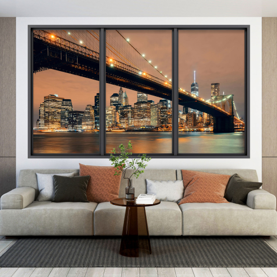 Adesivo Murale - Illusione ottica - Finestra - New York