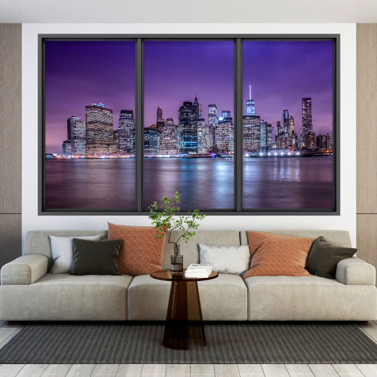 Adesivo Murale - Illusione ottica - Finestra - New York