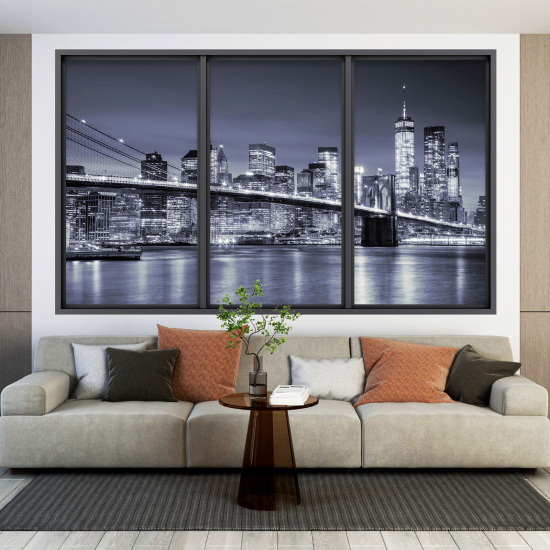 Adesivo Murale - Illusione ottica - Finestra - New York