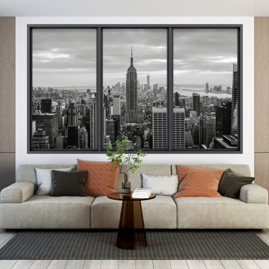 Adesivo Murale - Illusione ottica - Finestra - New York