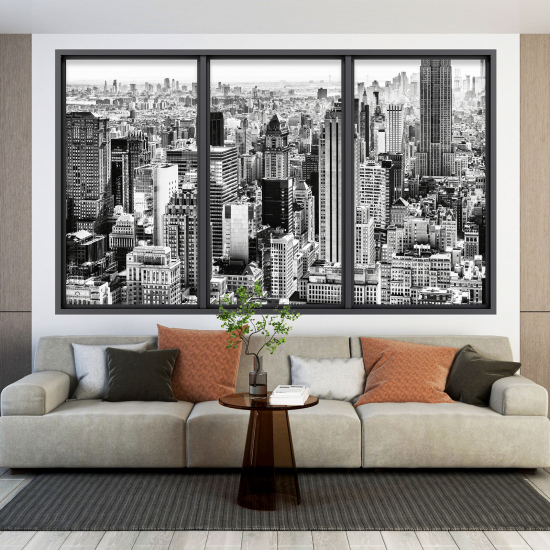 Adesivo Murale - Illusione ottica - Finestra - New York