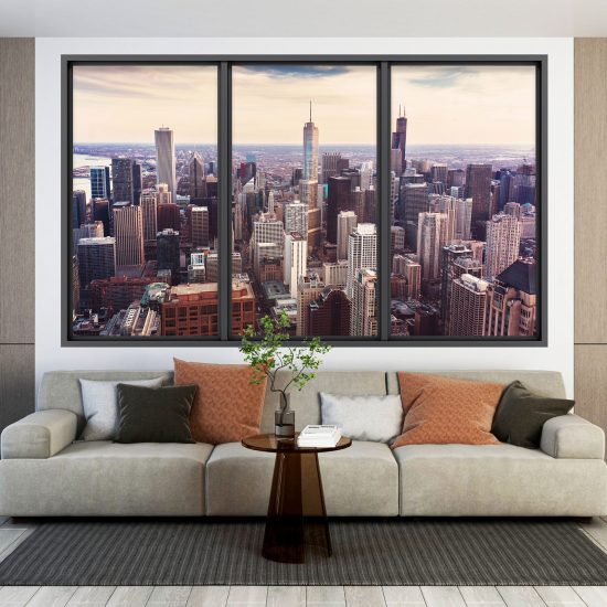 Adesivo Murale - Illusione ottica - Finestra - New York