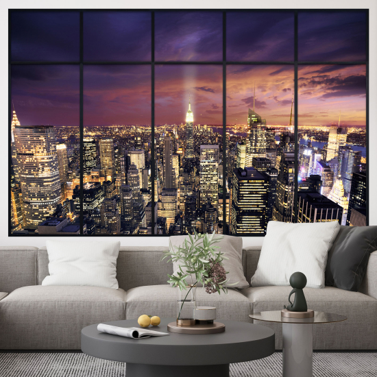 Adesivo Murale - Illusione ottica - Finestra - New York