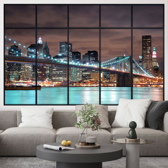 Adesivo Murale - Illusione ottica - Finestra - New York