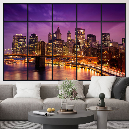 Adesivo Murale - Illusione ottica - Finestra - New York