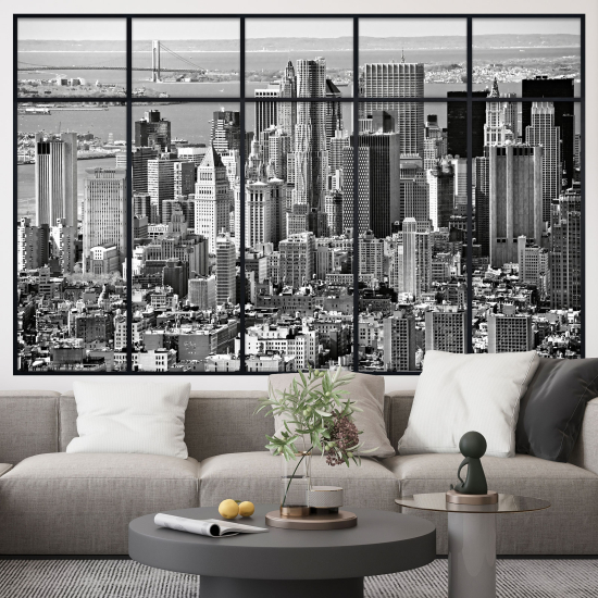 Adesivo Murale - Illusione ottica - Finestra - New York