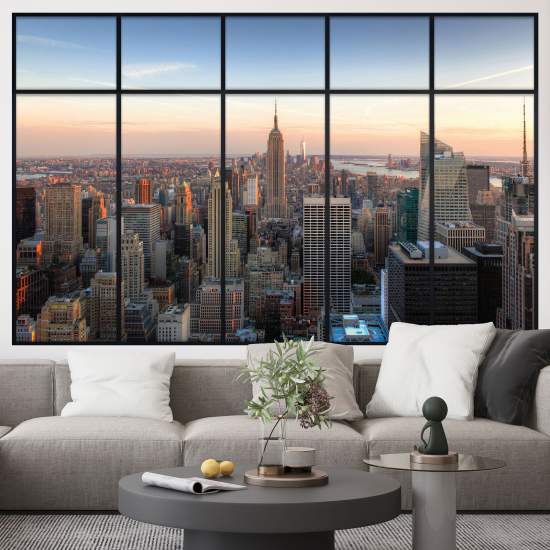 Adesivo Murale - Illusione ottica - Finestra - New York