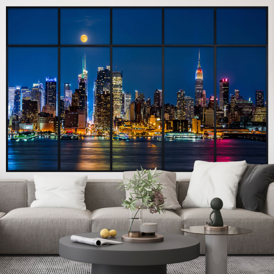 Adesivo Murale - Illusione ottica - Finestra - New York