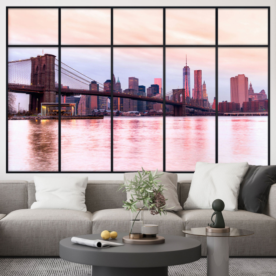 Adesivo Murale - Illusione ottica - Finestra - New York