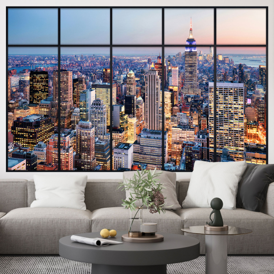 Adesivo Murale - Illusione ottica - Finestra - New York