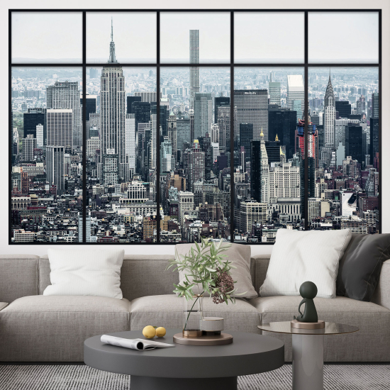 Adesivo Murale - Illusione ottica - Finestra - New York