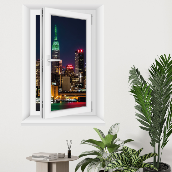Adesivo Murale - Illusione ottica - Finestra - New York