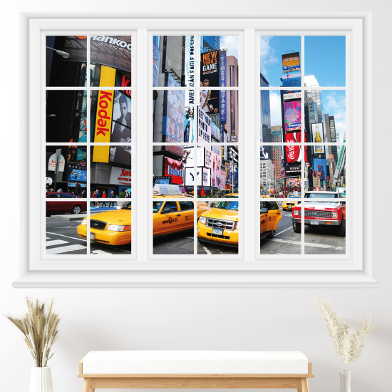 Adesivo Murale - Illusione ottica - Finestra - New York