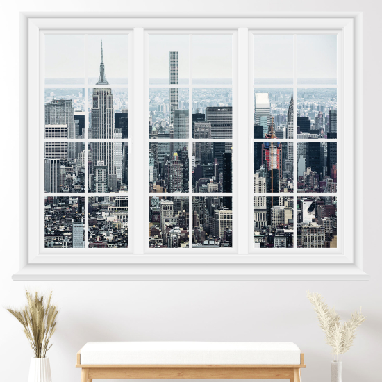 Adesivo Murale - Illusione ottica - Finestra - New York