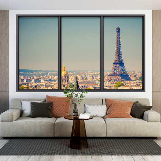 Adesivo Murale - Illusione ottica - Finestra - Parigi