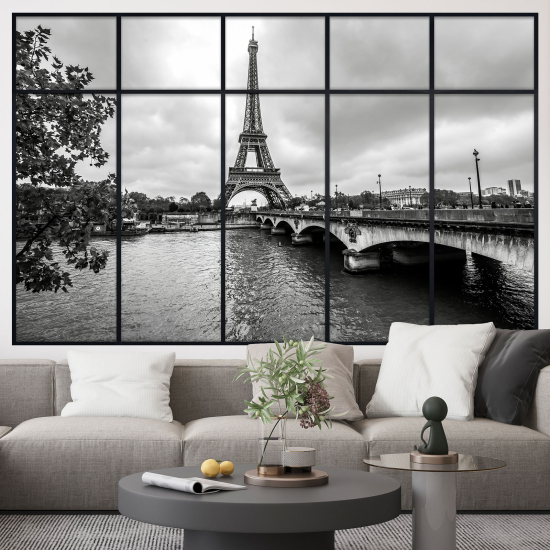 Adesivo Murale - Illusione ottica - Finestra - Parigi