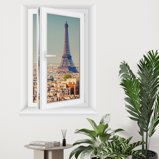 Adesivo Murale - Illusione ottica - Finestra - Parigi