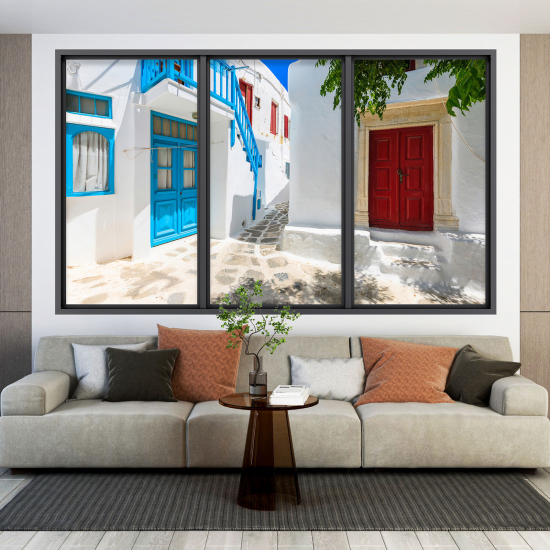 Adesivo Murale - Illusione ottica - Finestra - Vicolo Greco