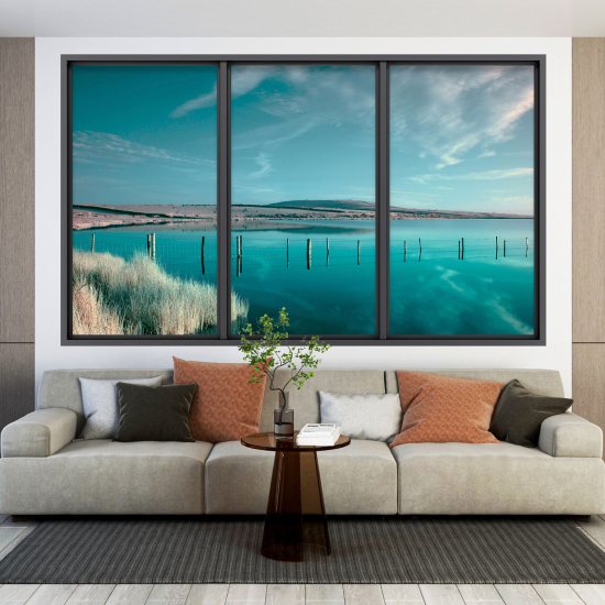 Adesivo Murale - Illusione ottica - Finestra - Vista Mare