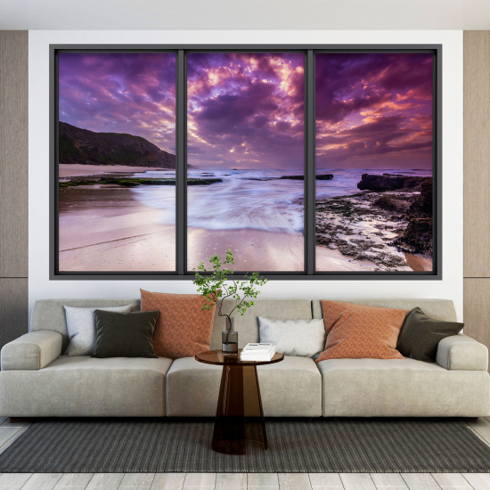 Adesivo Murale - Illusione ottica - Finestra - Vista Mare