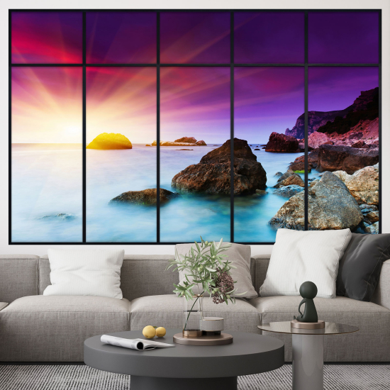 Adesivo Murale - Illusione ottica - Finestra - Vista Mare