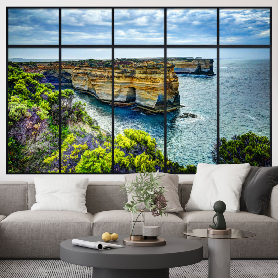 Adesivo Murale - Illusione ottica - Finestra - Vista Mare