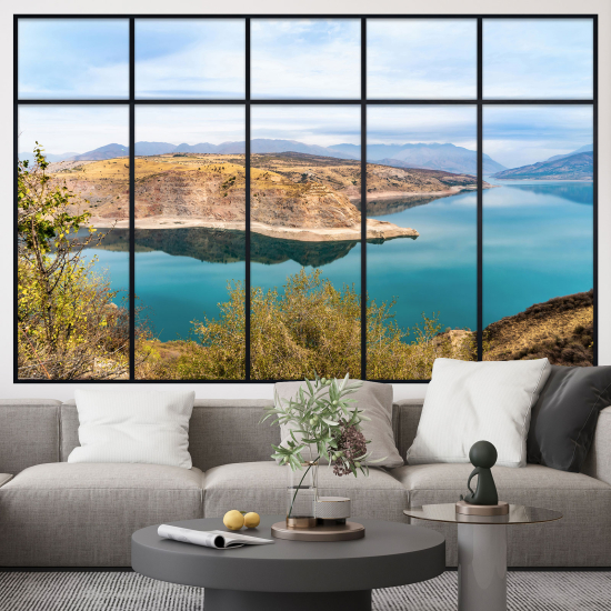 Adesivo Murale - Illusione ottica - Finestra - Vista Mare