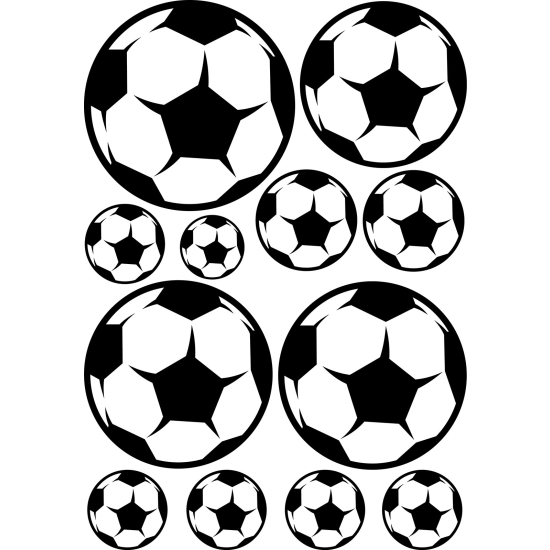 Adesivo Murale - Kit 12 Palloni da calcio