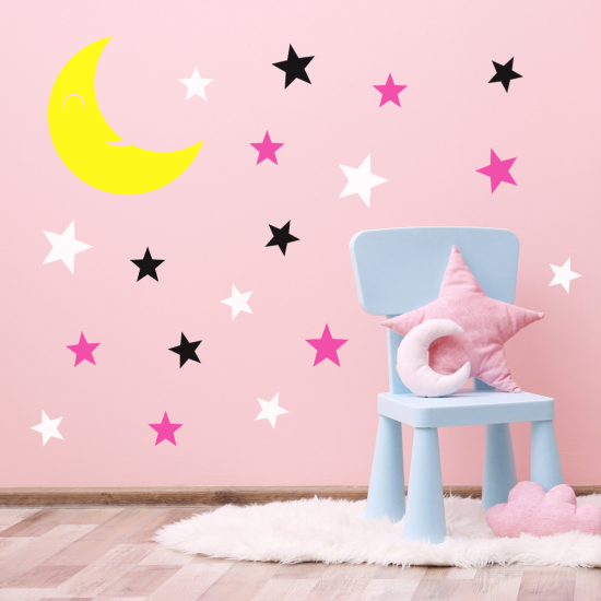 Adesivo Murale - Kit 18 Stelle Luna