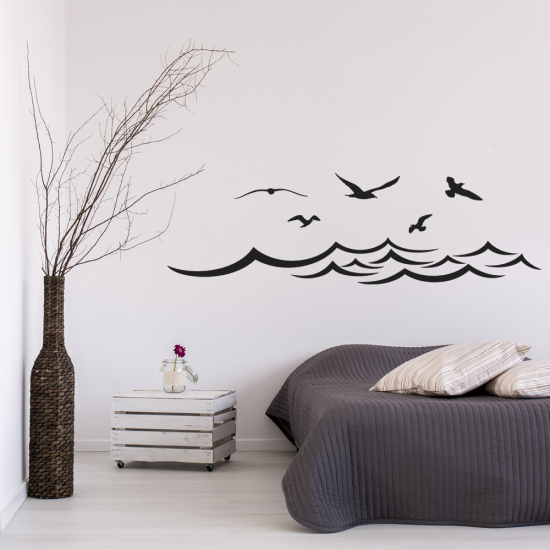 Adesivo Murale - Mare Uccelli