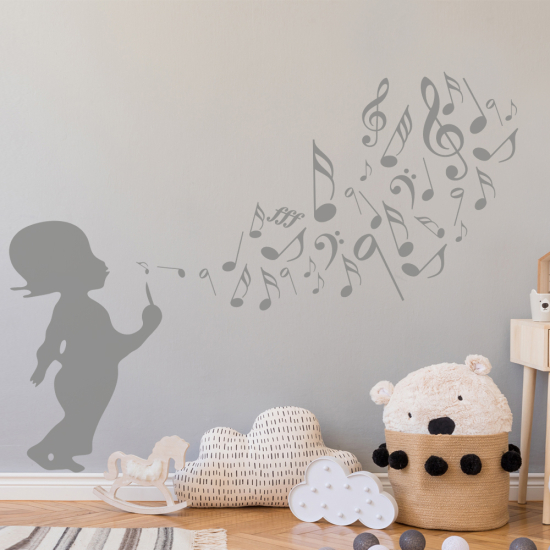 Adesivo Murale - Note musicali Bambino