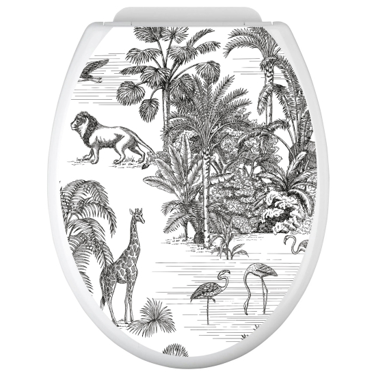 Adesivo per copriwater - WC - Animali della giungla
