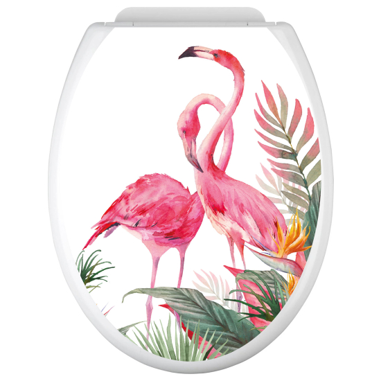 Adesivo per copriwater - WC - Fenicotteri rosa