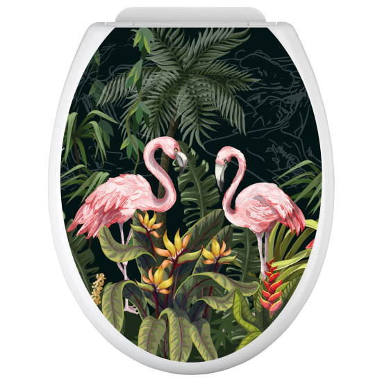 Adesivo per copriwater - WC - Fenicotteri rosa